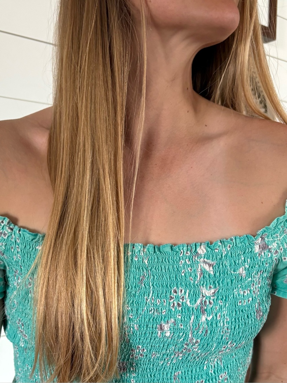 The Golden Glob Floral Off-Shoulder Maxi Dress w Flutter Sleeves & Smoked Bodice